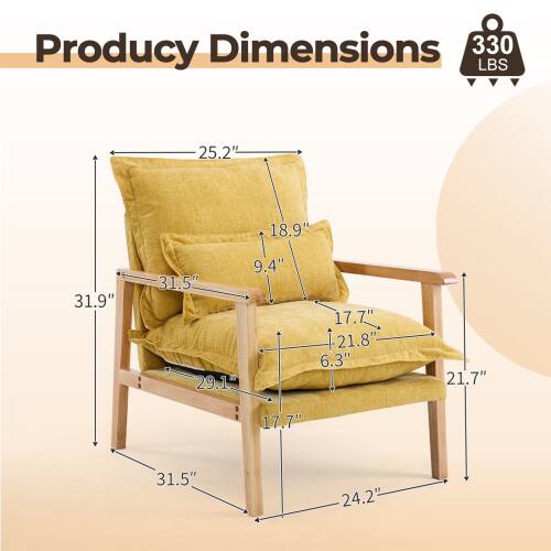 Product Dimensions:  
330 LBS  
25.2"  
18.9"  
31.9"  
31.5"  
29.1"  
9.4"  
17.7"  
21.8"  
6.3"  
21.7"  
17.7"  
31.5"  
24.2"