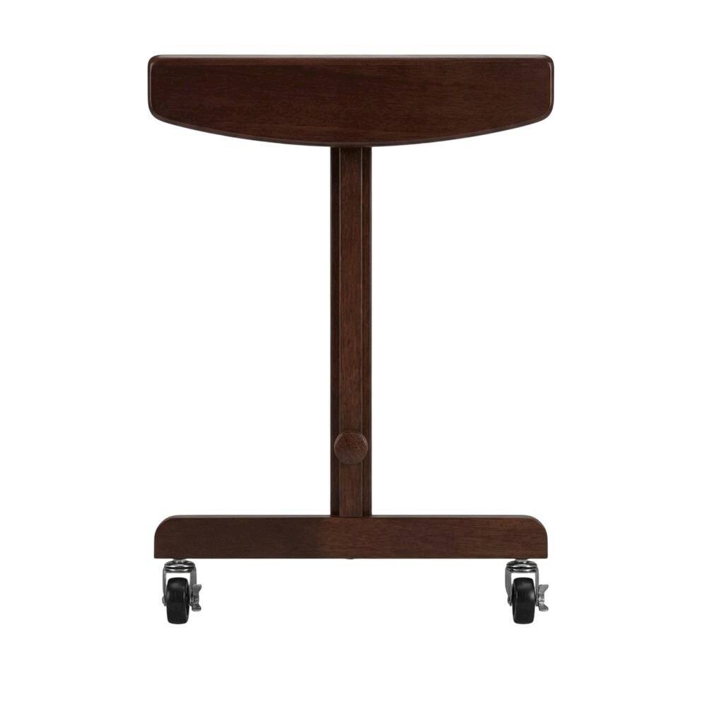 Back. BisonOffice - Antique Walnut Adjustable Laptop Cart with Solid Wood Finish for Mobility - Walnut.