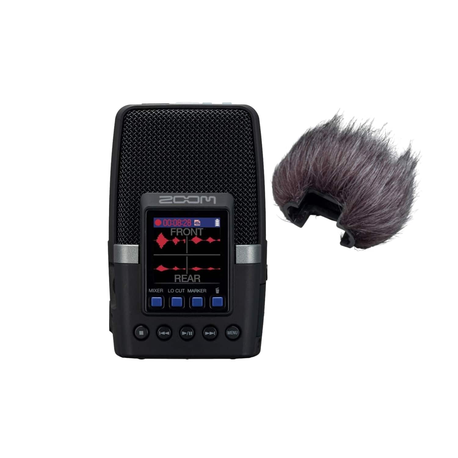 Zoom - H2essential Multi-Mic Handy Recorder and Hairy Windscreen Bundle