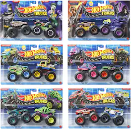 Mattel - Hot Wheels Monster Trucks 1:64 Demo Doubles 2-Pack 8-Piece C Assortment - COLLECTIBLES - Multicolor