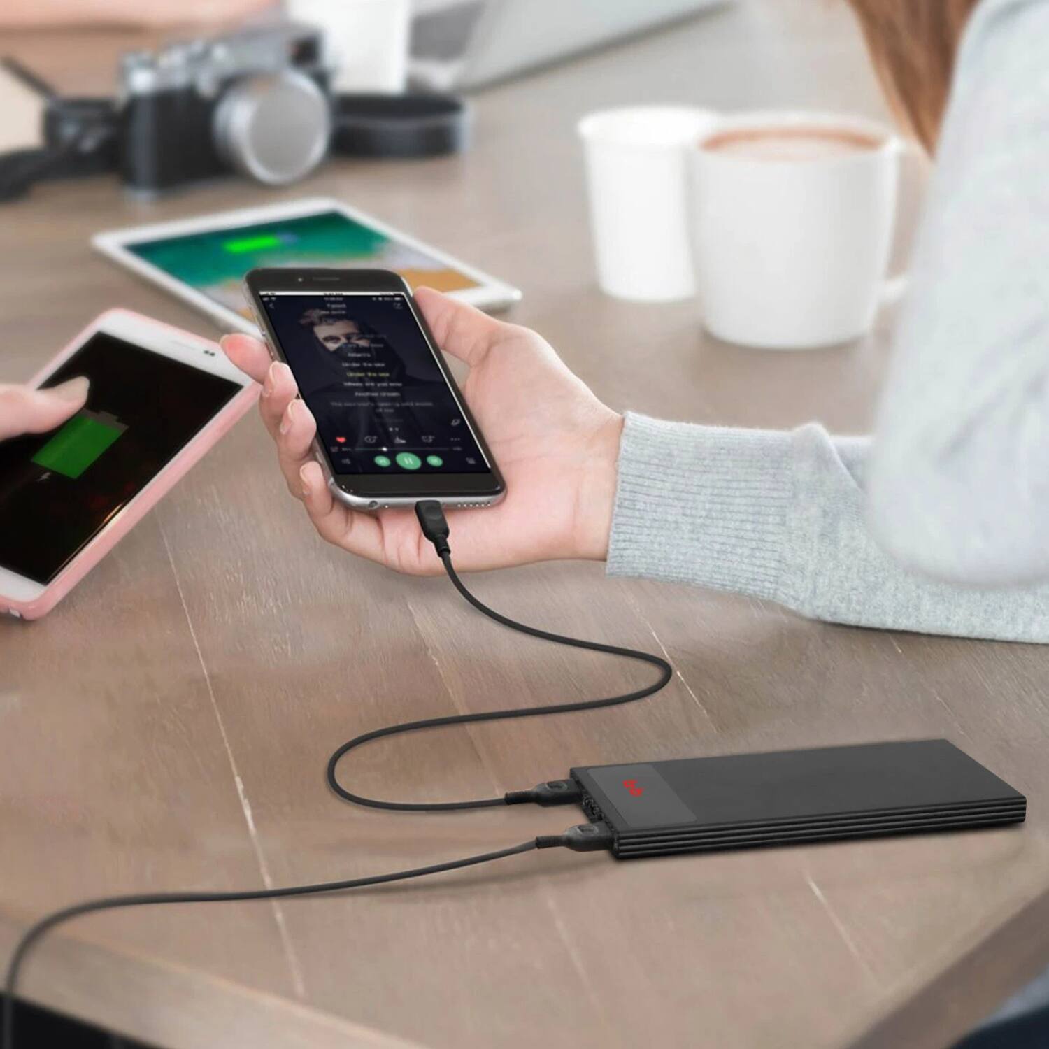 Back. Home Collection - 20000mAh Portable Heated Vest Battery Pack Black - Black.