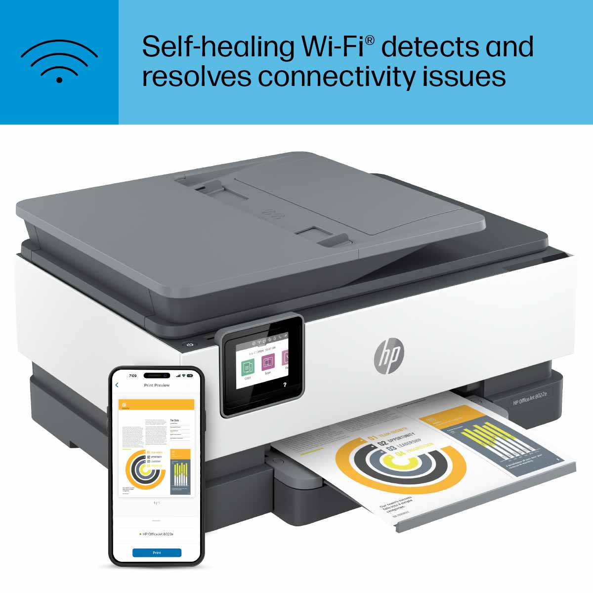 Self-healing Wi-Fi detects and resolves connectivity issues.