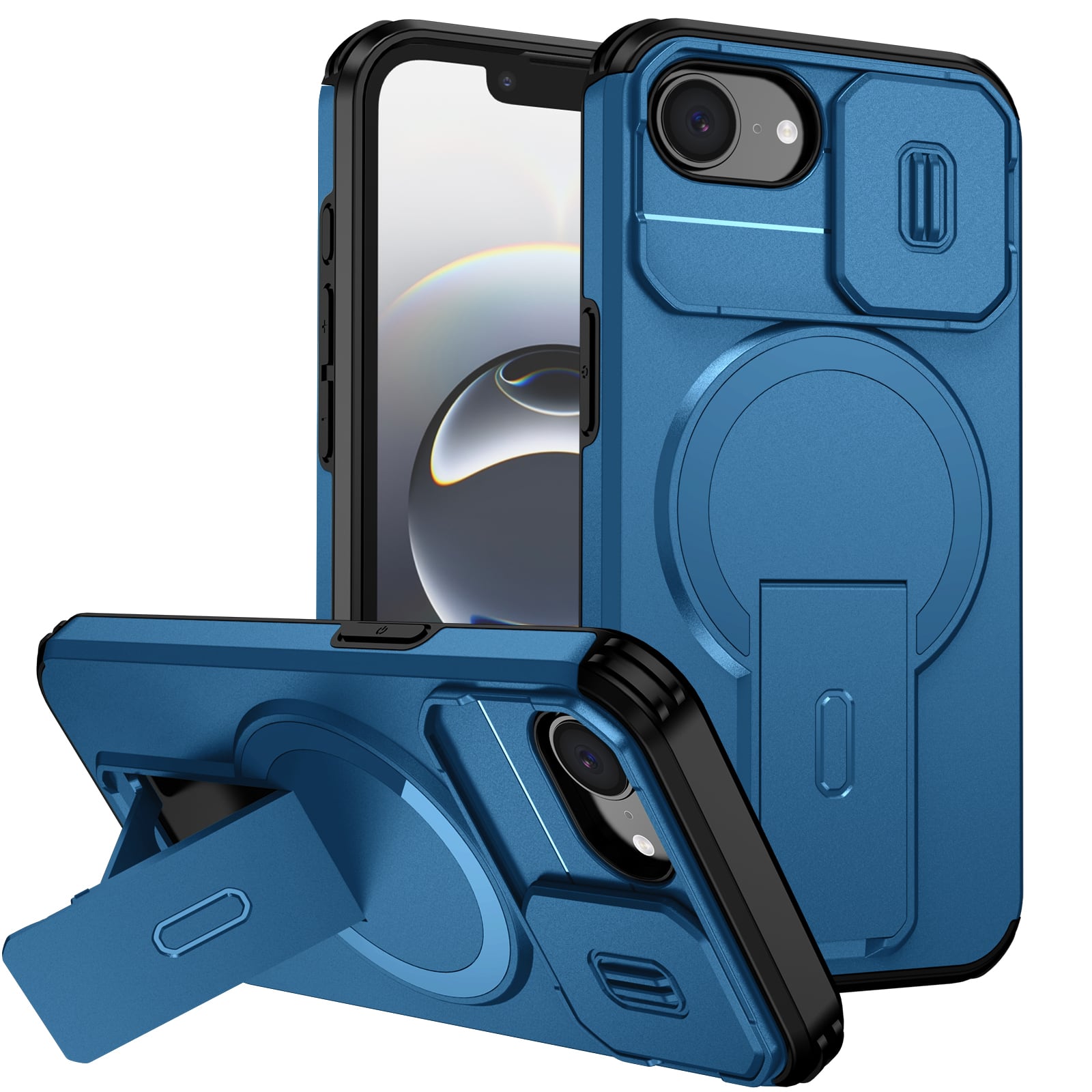 UUCOVER - Magnetic Case for iPhone 17e / iPhone 16e Shockproof TPU+PC Case Compatible with Mag Safe Stand Sliding Camera Cover - Blue price history on PriceWatchPro