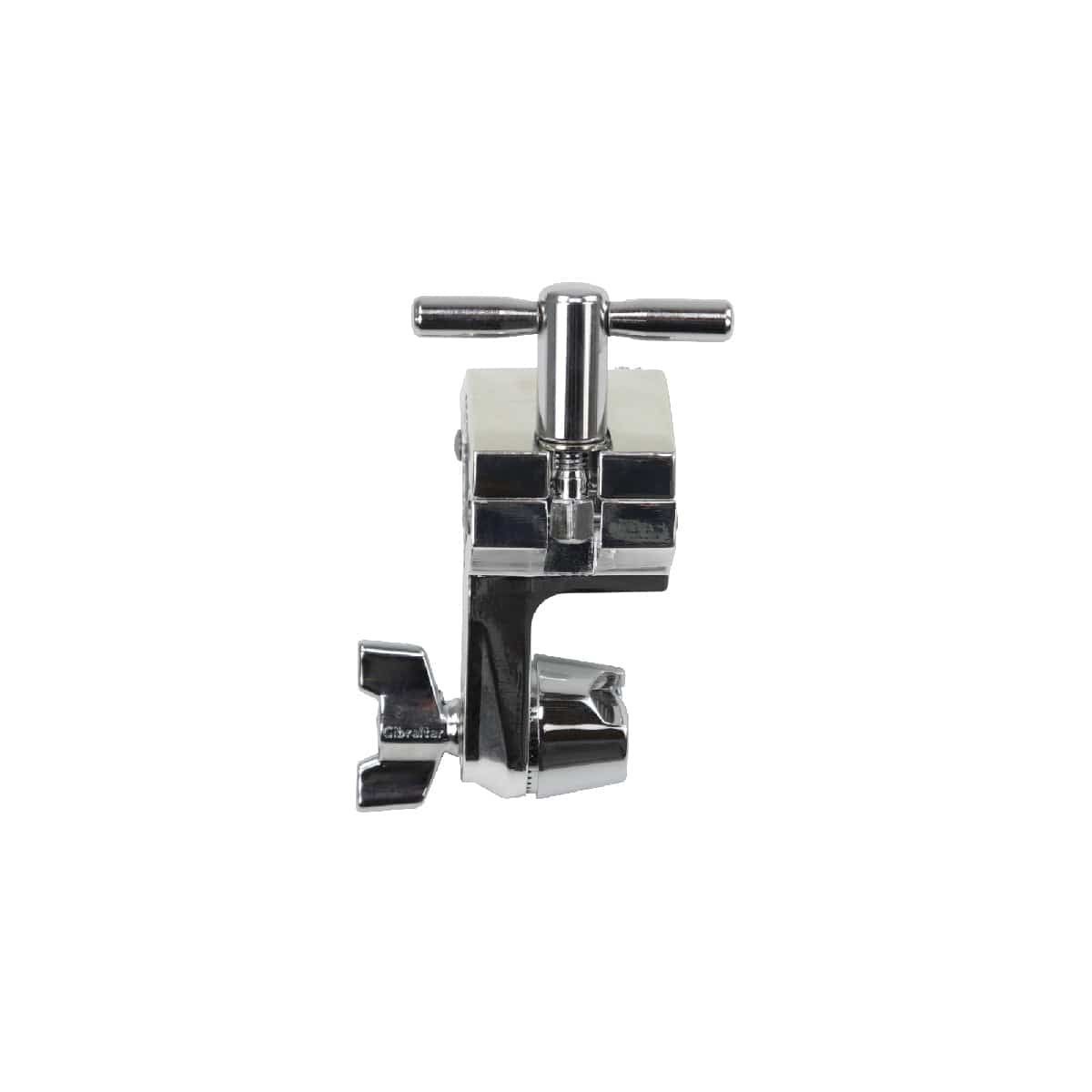 Back. Gibraltar Hardware - Chrome Multi-Clamp with Adjustable 12.7mm Angle Eye Bolt, Securely Mount any Dual Adjust Accessory to Rack System.