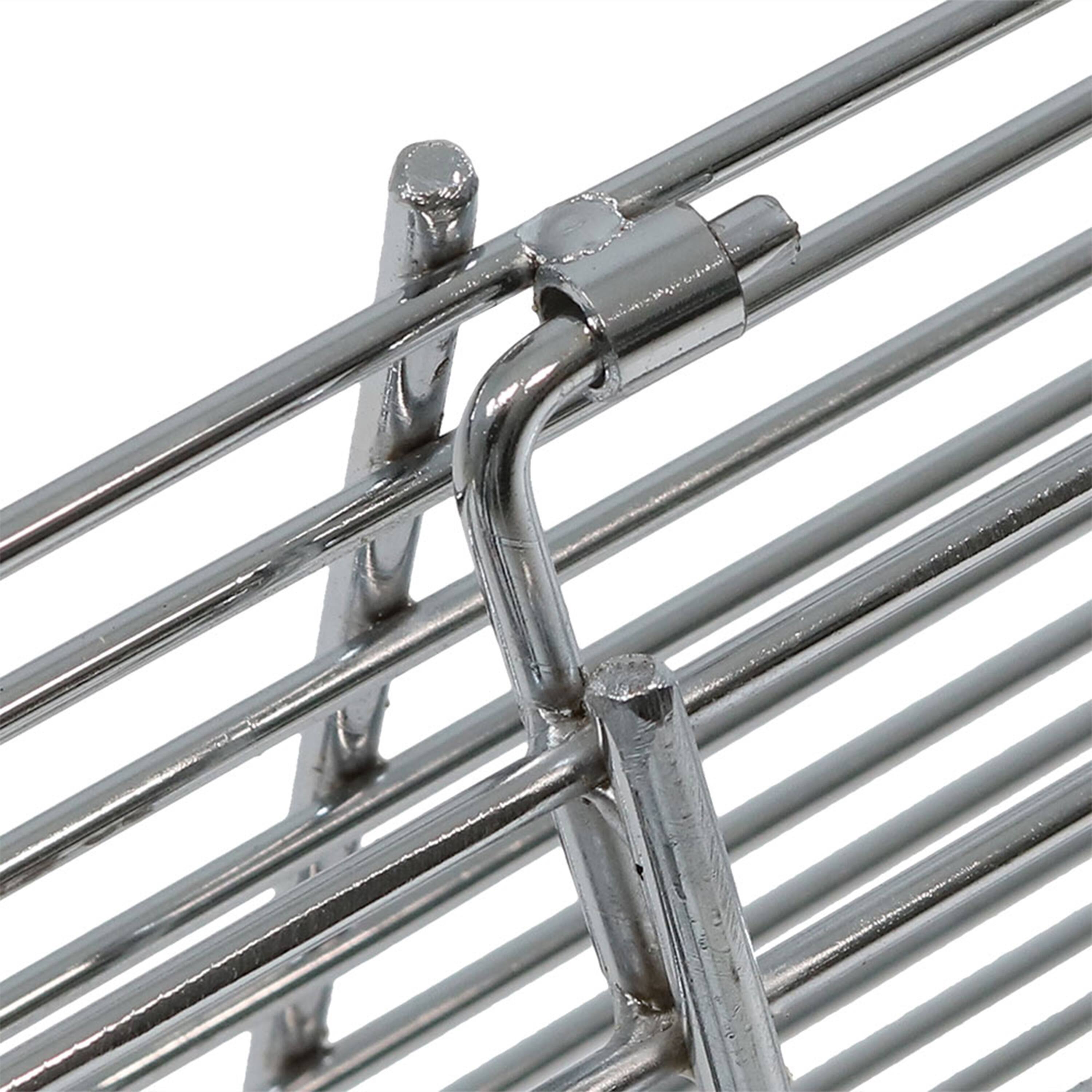 Alt View 4. Sunnydaze - 40 in Chrome Plated Metal Folding Fire Pit Cooking Grate - Silver.