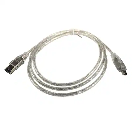 Front. HQRP - IEEE 1394 4pin to 6pin Cable Cord for Canon ZR, ZR10, ZR100, ZR20, ZR200, ZR25MC, Elura, 10, 100, 2, 20MC Camcorder.