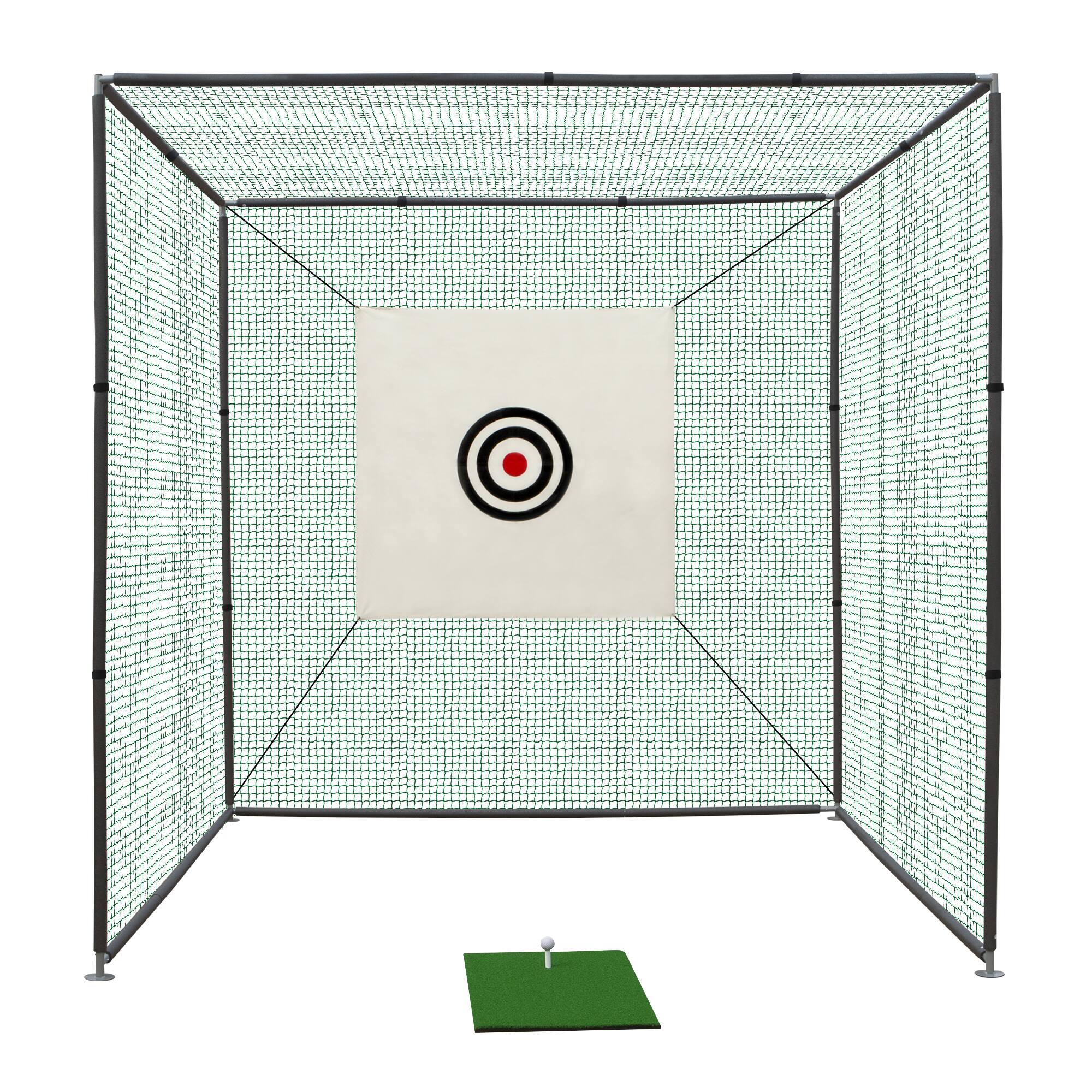 Alt View 6. ELEMENT ACE - 10x10x10FT Golf Practice Net Cage with Metal Frame Hitting Net Kit - Indoor & Outdoor - Black.