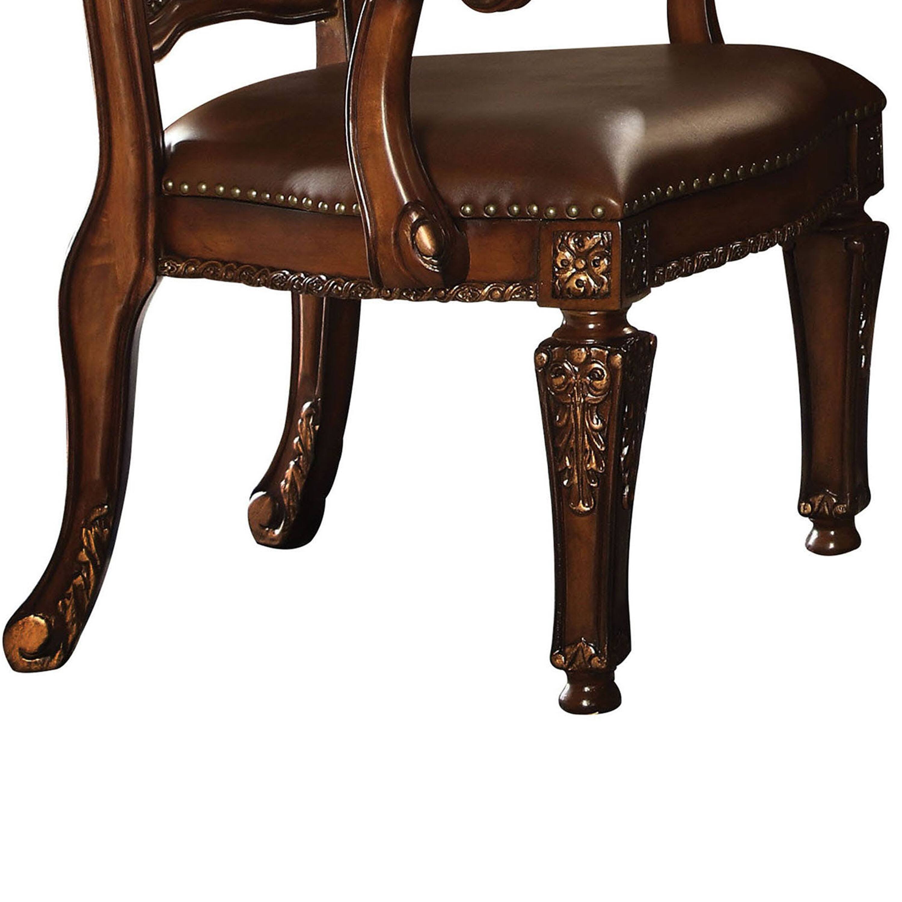 Alt View 1. Manhattan Lane - Leather Upholstered Arm Chair - Brown.