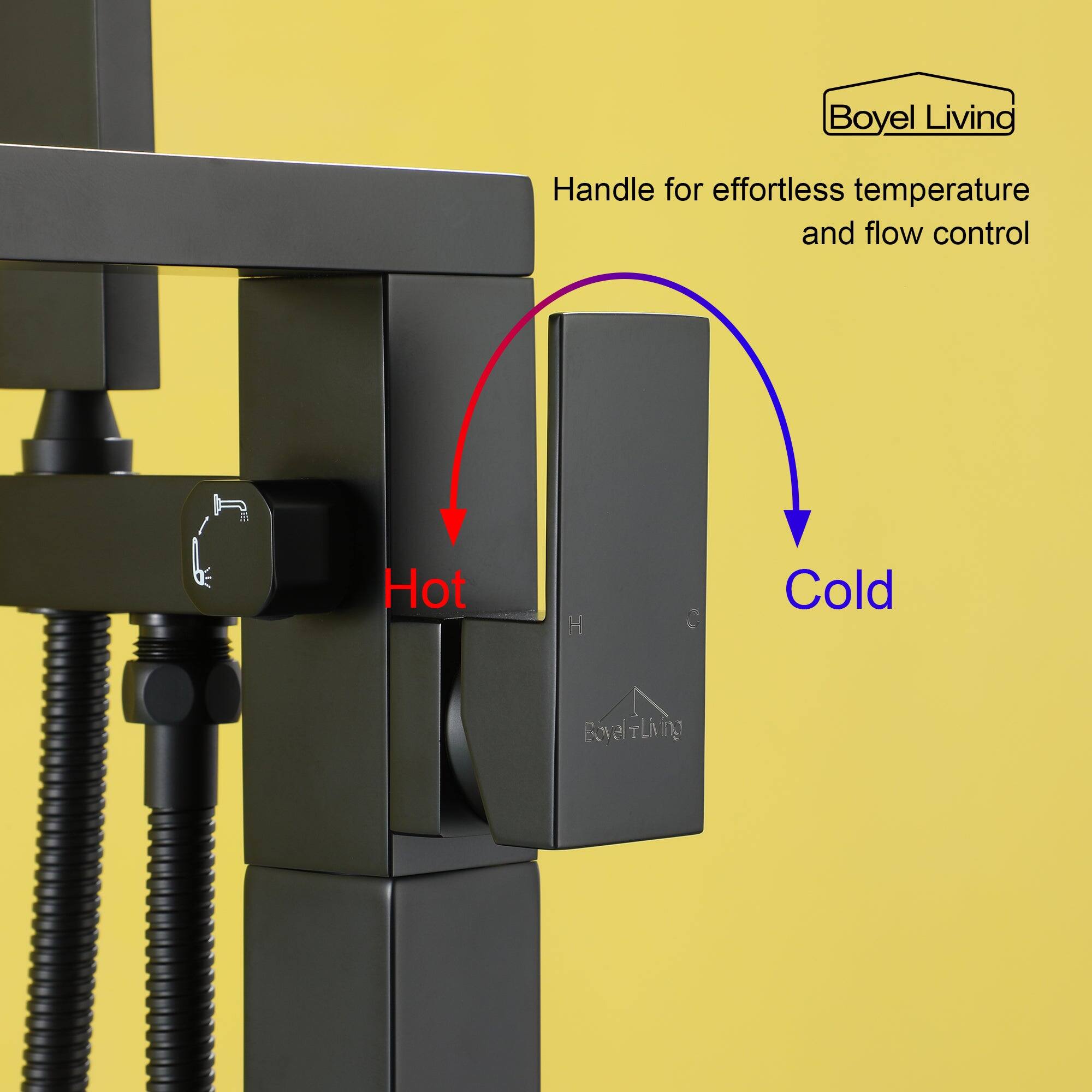 Boyel Living Handle for effortless temperature and flow control Hot T C Cold