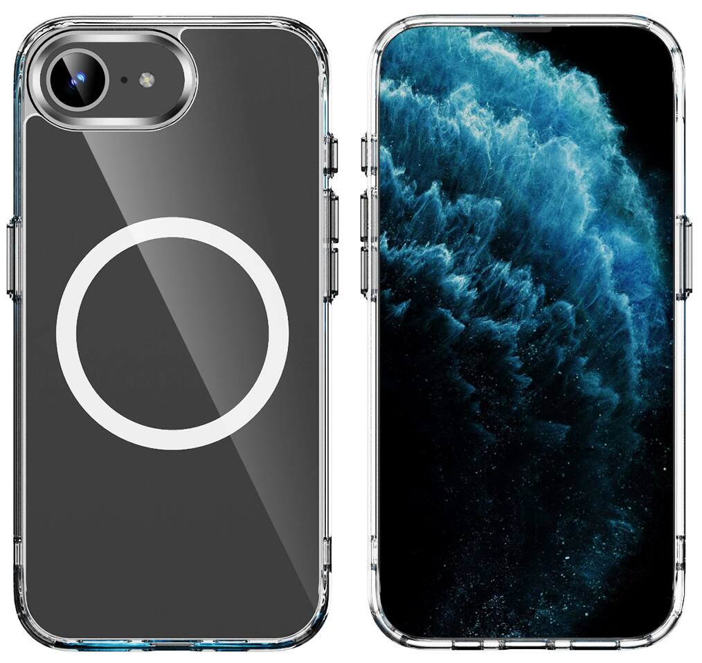 Alt View 2. Nakedcellphone - Clear Case for iPhone 17e / 16e - Compatible with MagSafe - Clear.