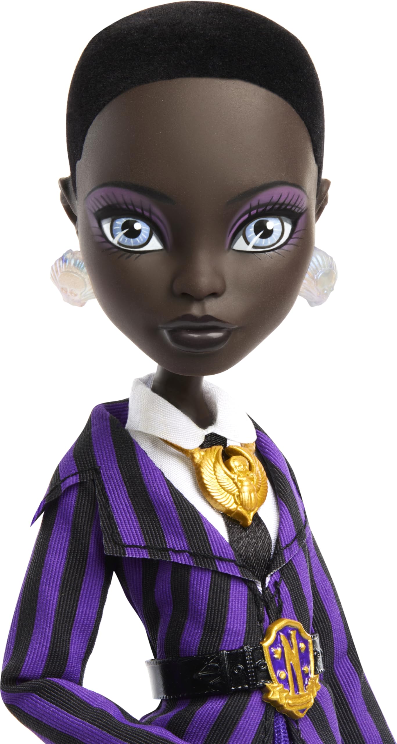 Alt View 4. Monster High - Monster High x Wednesday Doll and Accessories, Bianca Barclay Collectible in Nevermore Academy Uniform with Siren Amulet - Multicolor.