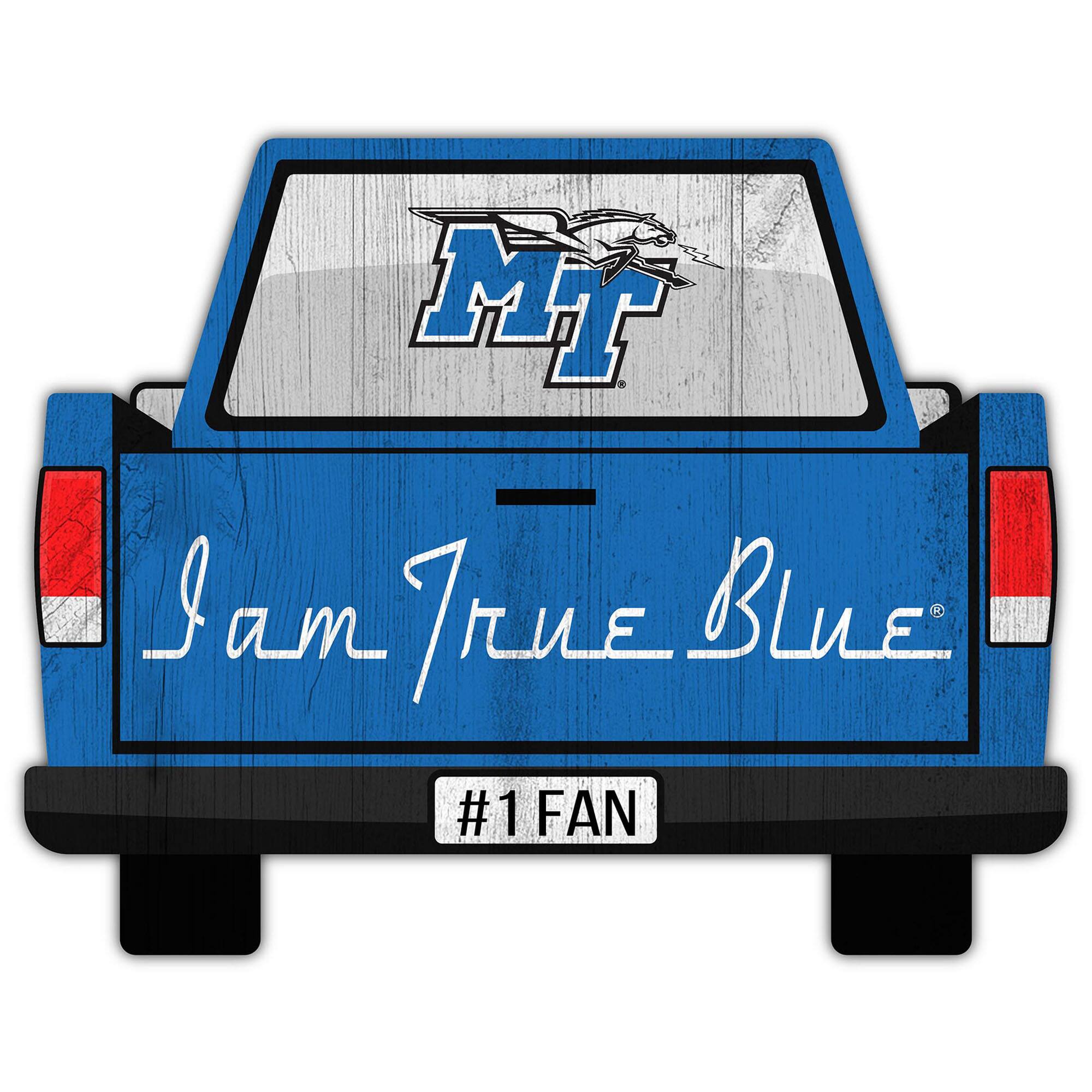 MTSU Blue Raiders 12'' x 12'' Truck Back D-cor
