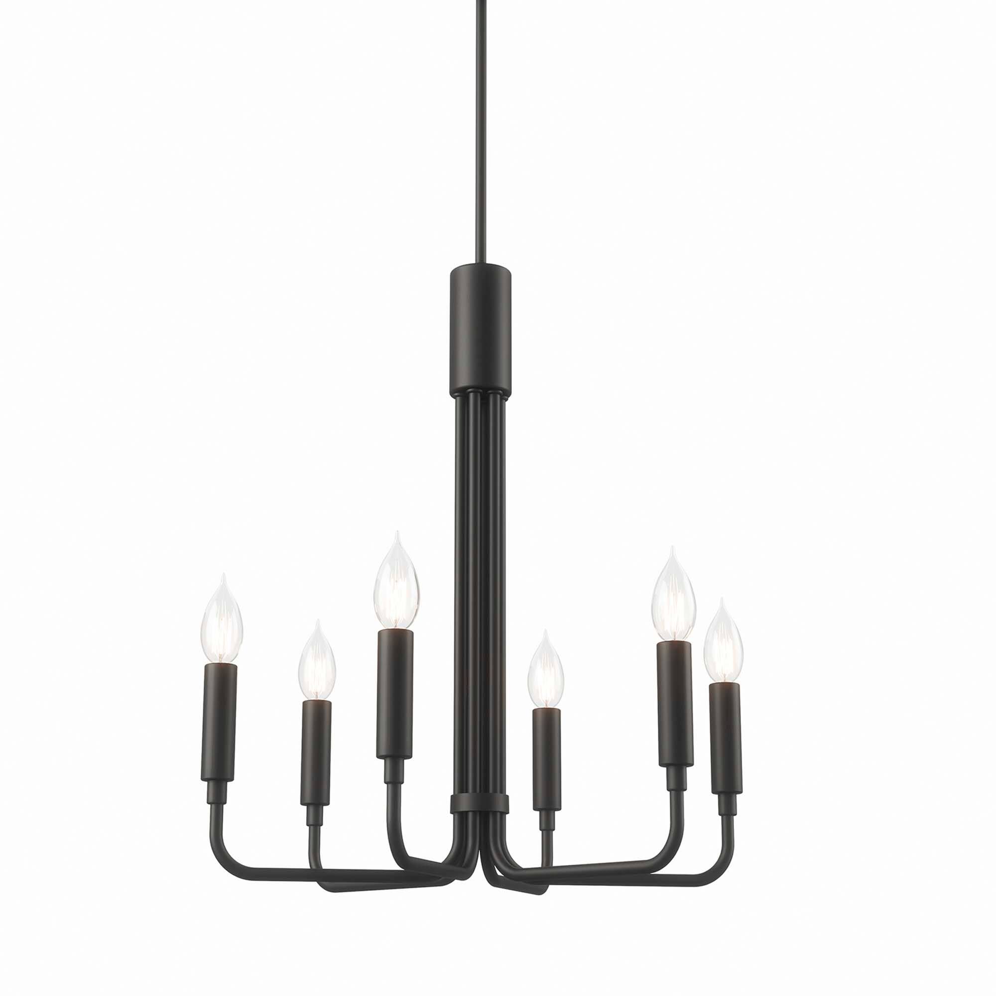 Alt View 2. Modway - Rekindle 6-Light Chandelier by Modway - Black.