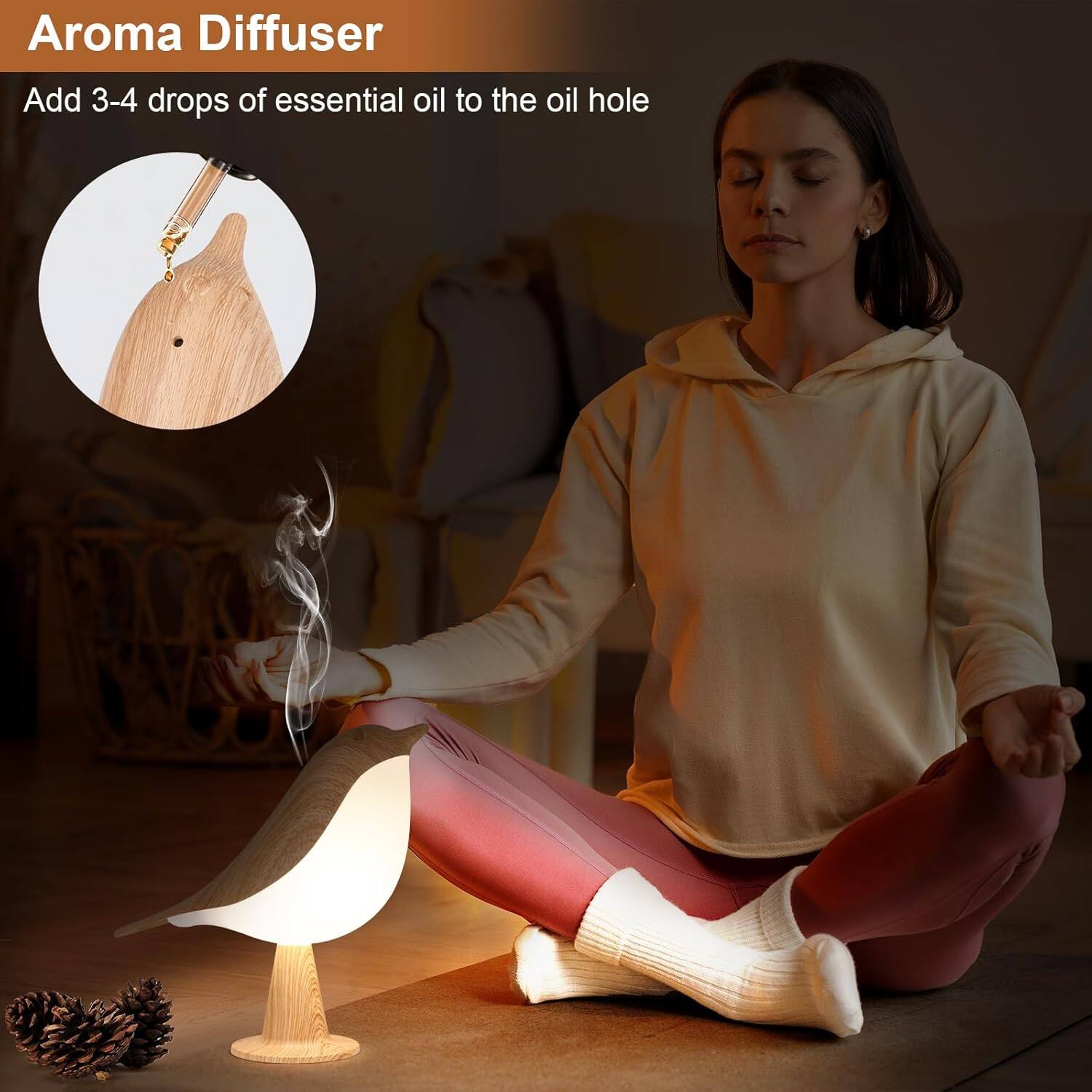 Aroma Diffuser

Add 3-4 drops of essential oil to the oil hole