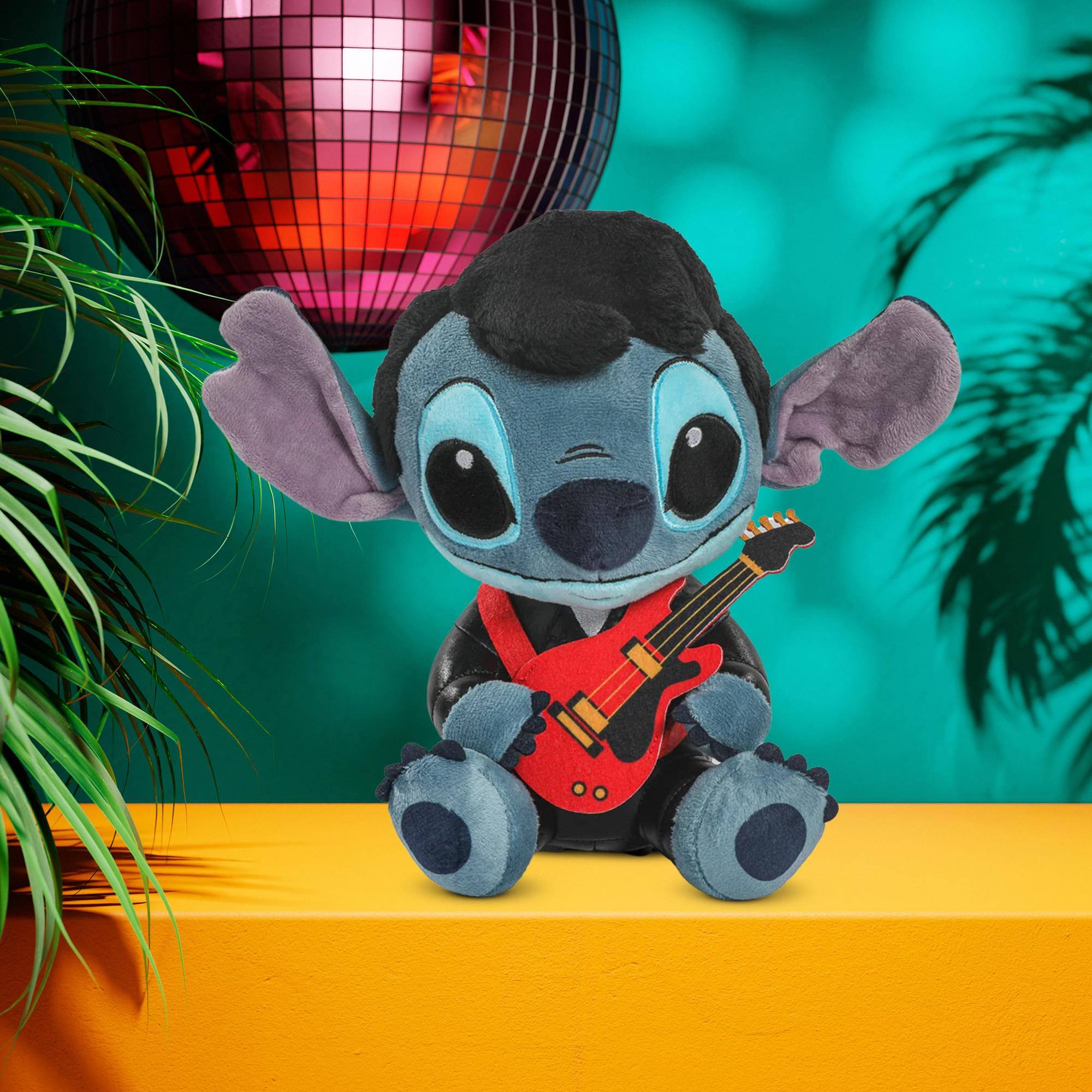 Alt View 5. Kidrobot - Disney Lilo & Stitch 9 Inch Elvis Stitch Plush | Black Leather - Blue.