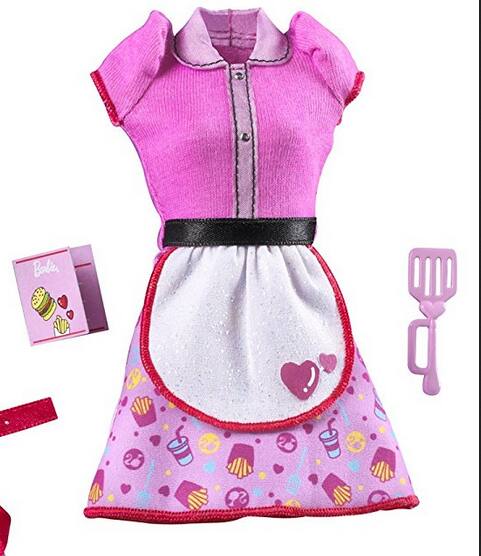 Alt View 6. Barbie - Barbie I Can Be Restaurant Fashion Pack ~ Chef & Waitress Doll Outfits ~ Clothes & Accessories - Multi.