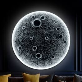 TinyHomie - 32 Inch Realistic Resin Moon Wall Light Plug In Dimmable LED Sconce with Remote Control