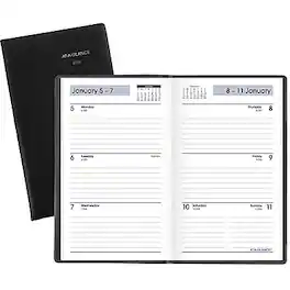 AT-A-GLANCE - 2026 DayMinder 3.5" x 6" Weekly Planner, Poly Cover - Black