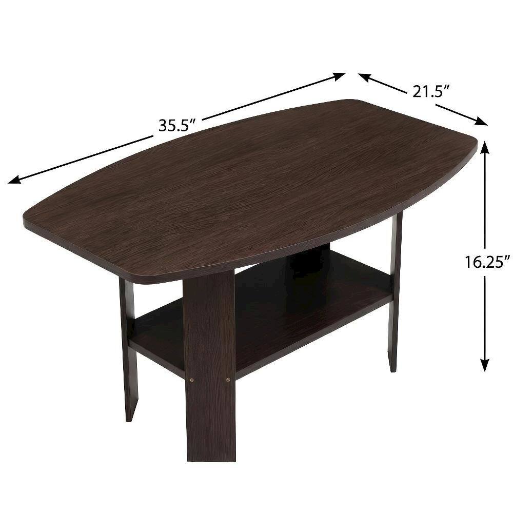 FurniFact - Coffee Table with Simple Design and Sturdy Wood Construction - Dark Brown price history on PriceWatchPro