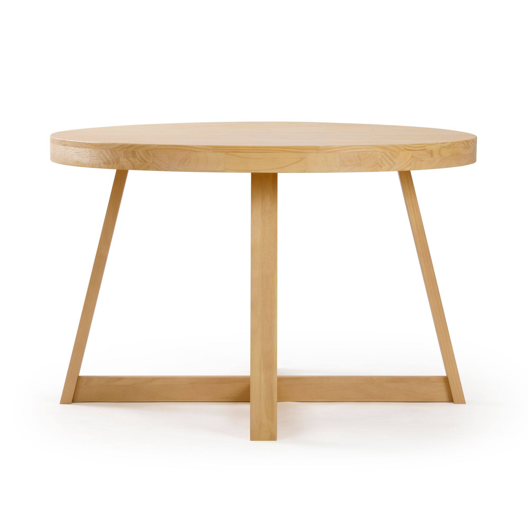 Alt View 5. Plank+Beam - Classic Round Dining Table (47in / 1194mm), Blonde Wirebrush - Blonde Wirebrush.