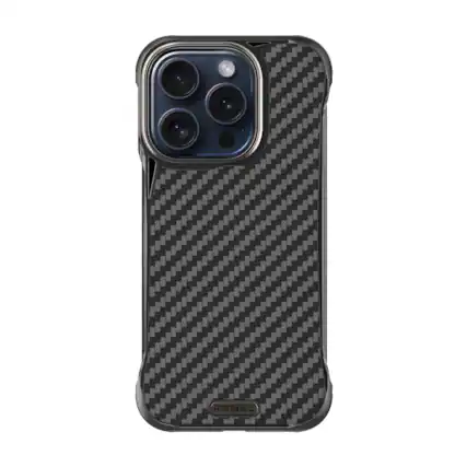 Front. Rebel - Rebel - Rebel FLEX Series Case For Apple iPhone 15 Pro - Black/Aramid Fiber - Black.