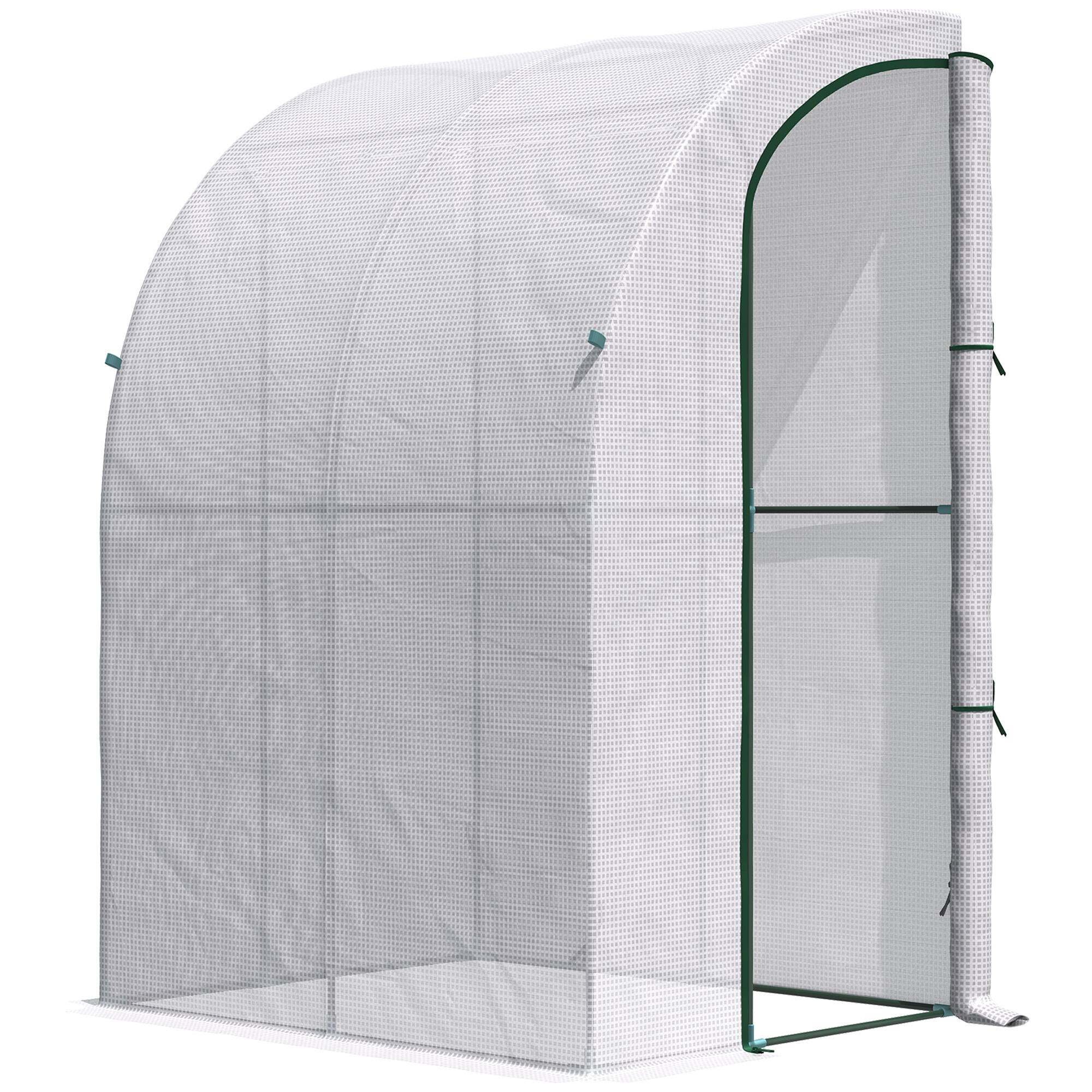 Outsunny - 5' x 4' x 7' Outdoor Lean to Greenhouse, Walk-In Green House Plant Nursery with Roll-up Window, PE Cover price history on PriceWatchPro