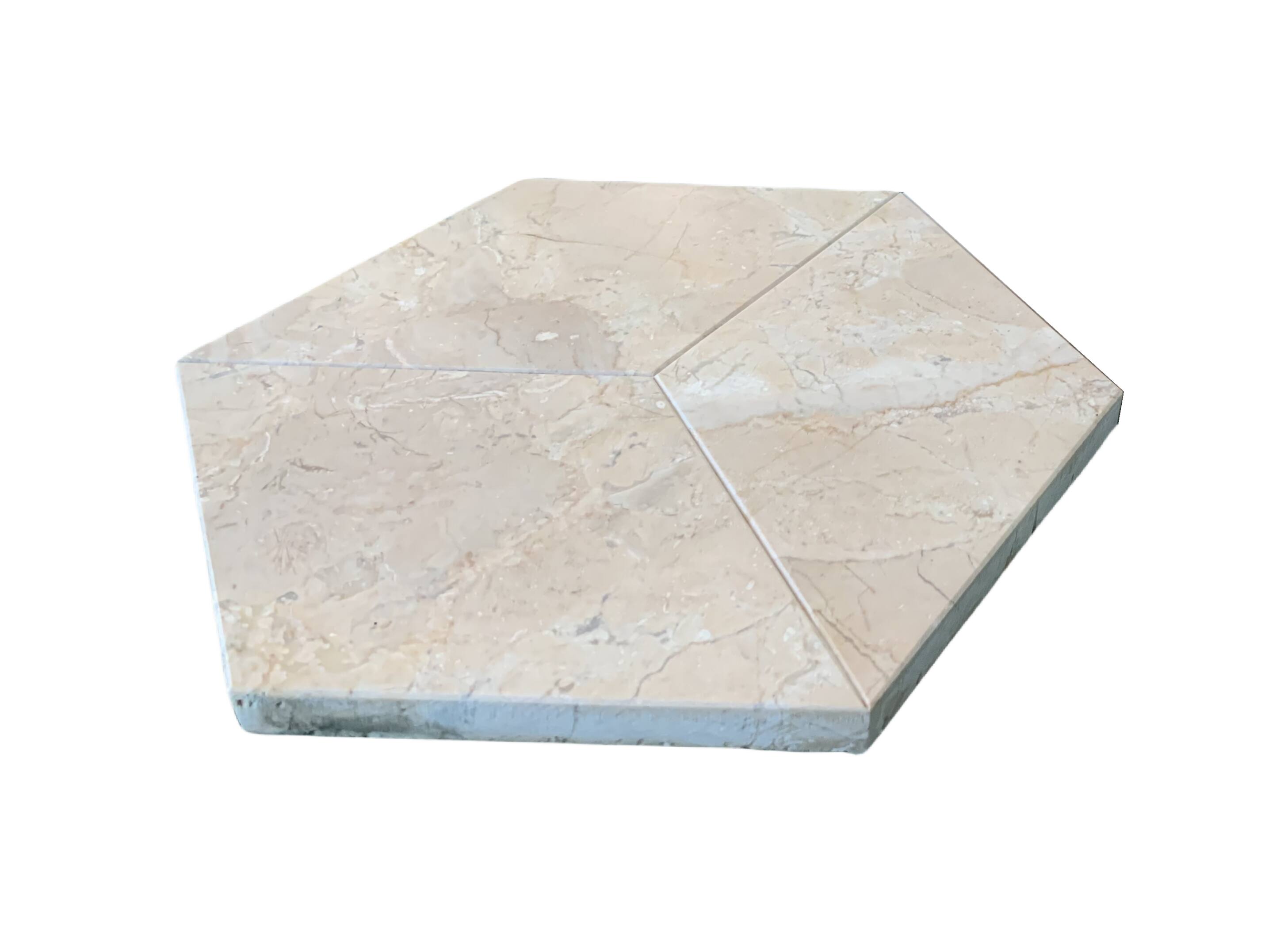 Back. APRILSOUL - Hexagon Gold Yellow Beige Natural Marble Tiles Honed - White.