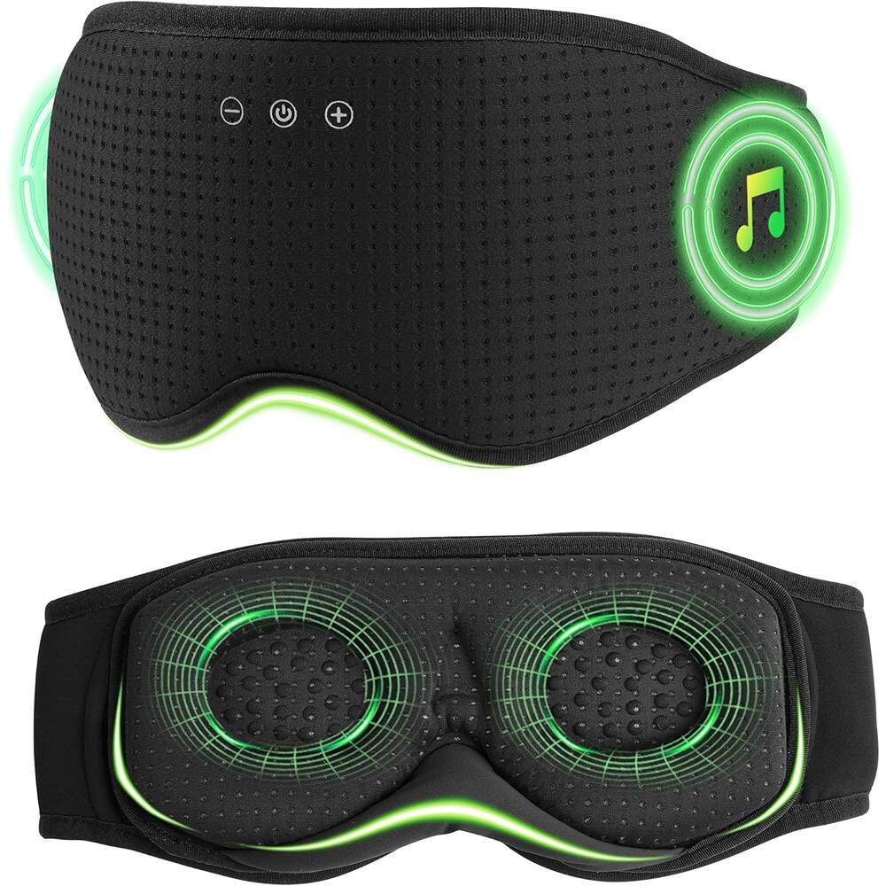 Front. MOSZAR LLC - Bluetooth 5.4 Sleep Headphones Mask with Removable 3D Cups & Timer.