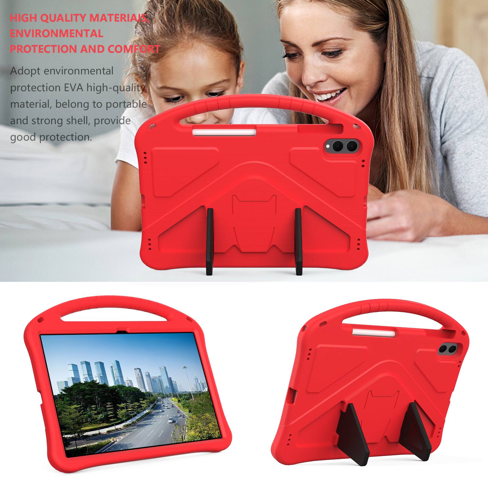 HIGH QUALITY MATERIALS, ENVIRONMENTAL PROTECTION AND COMFORT

Adopt environmental protection EVA high-quality material, belong to portable and strong shell, provide good protection.