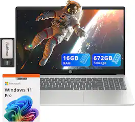 HP - Pavilion 15.6" FHD Laptop, Intel i3-N305, 16GB DDR4, 512GB SSD, Win 11 Pro+128GB Docking Station - Silver