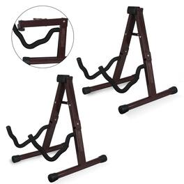 5 CORE - 5Core Guitar Stand A Frame w Foam Arm Support Acoustic Bass - Brown