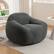 Front. GOODSILO - Giant Memory Foam Filled Bean Bag Sofa with Armrests for Adults, Spacious Faux Fur Lounger for Living Room and Bedroom - Dark Gray.