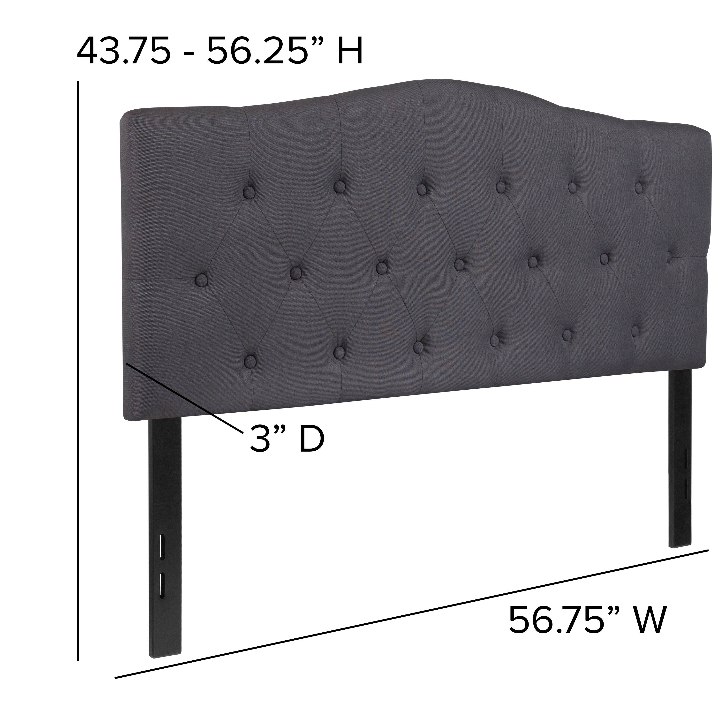 43.75 - 56.25" H  
3" D  
56.75" W