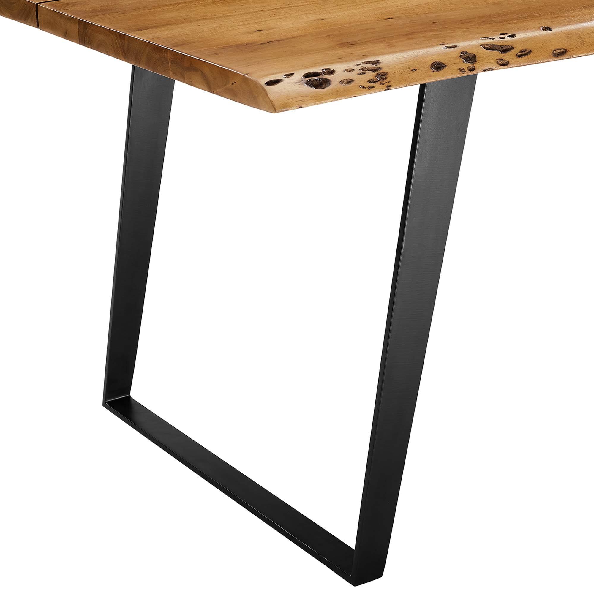 Alt View 8. Modway - Viggo 60" Live Edge Acacia Wood Acacia Wood Dining Table by Modway - Black Natural.