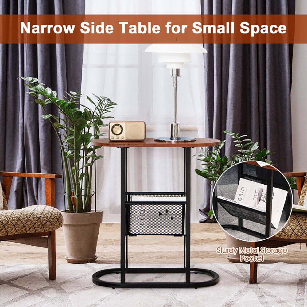Narrow Side Table for Small Space

Sturdy Metal Storage Pocket