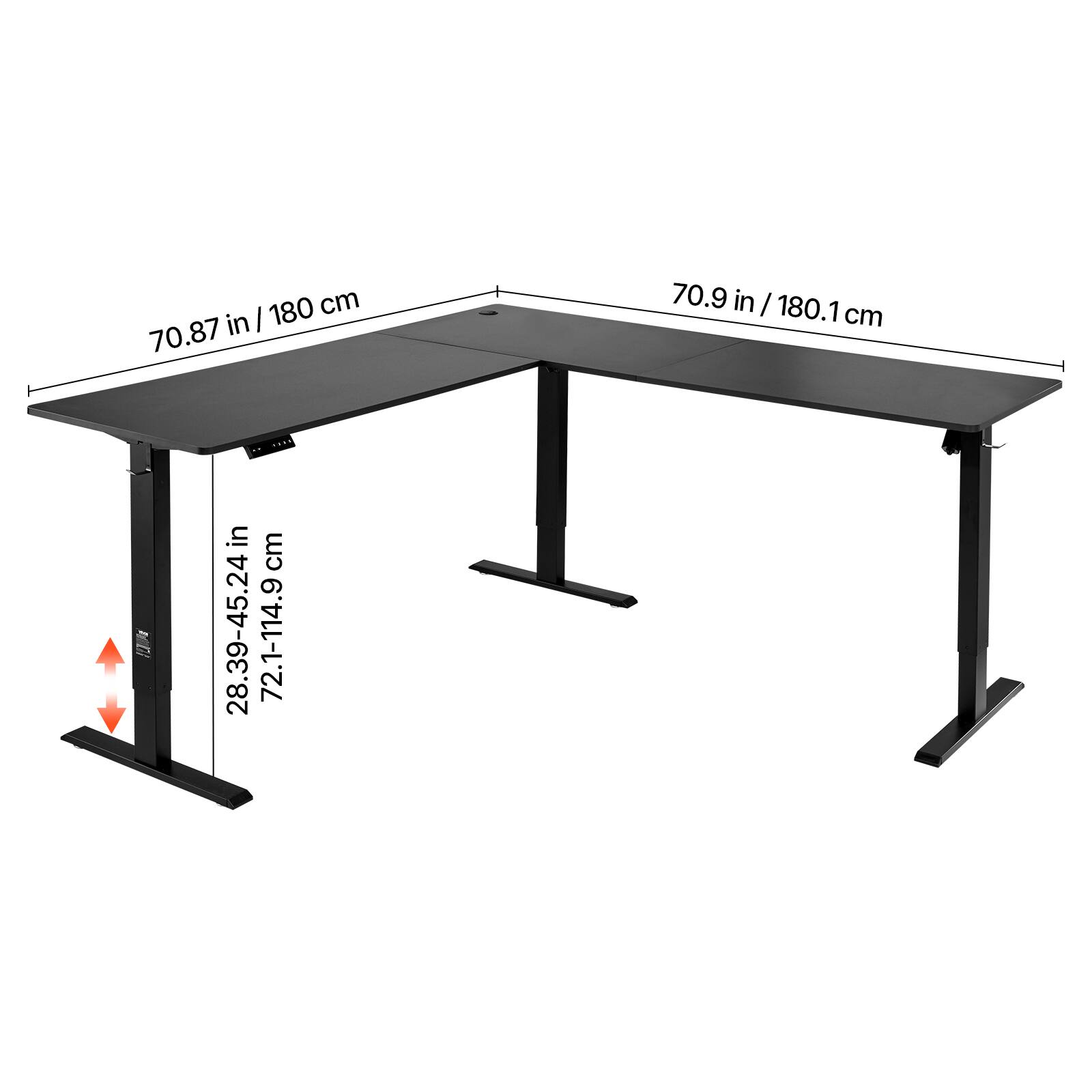 70.87 in / 180 cm
70.9 in / 180.1 cm
28.39-45.24 in / 72.1-114.9 cm