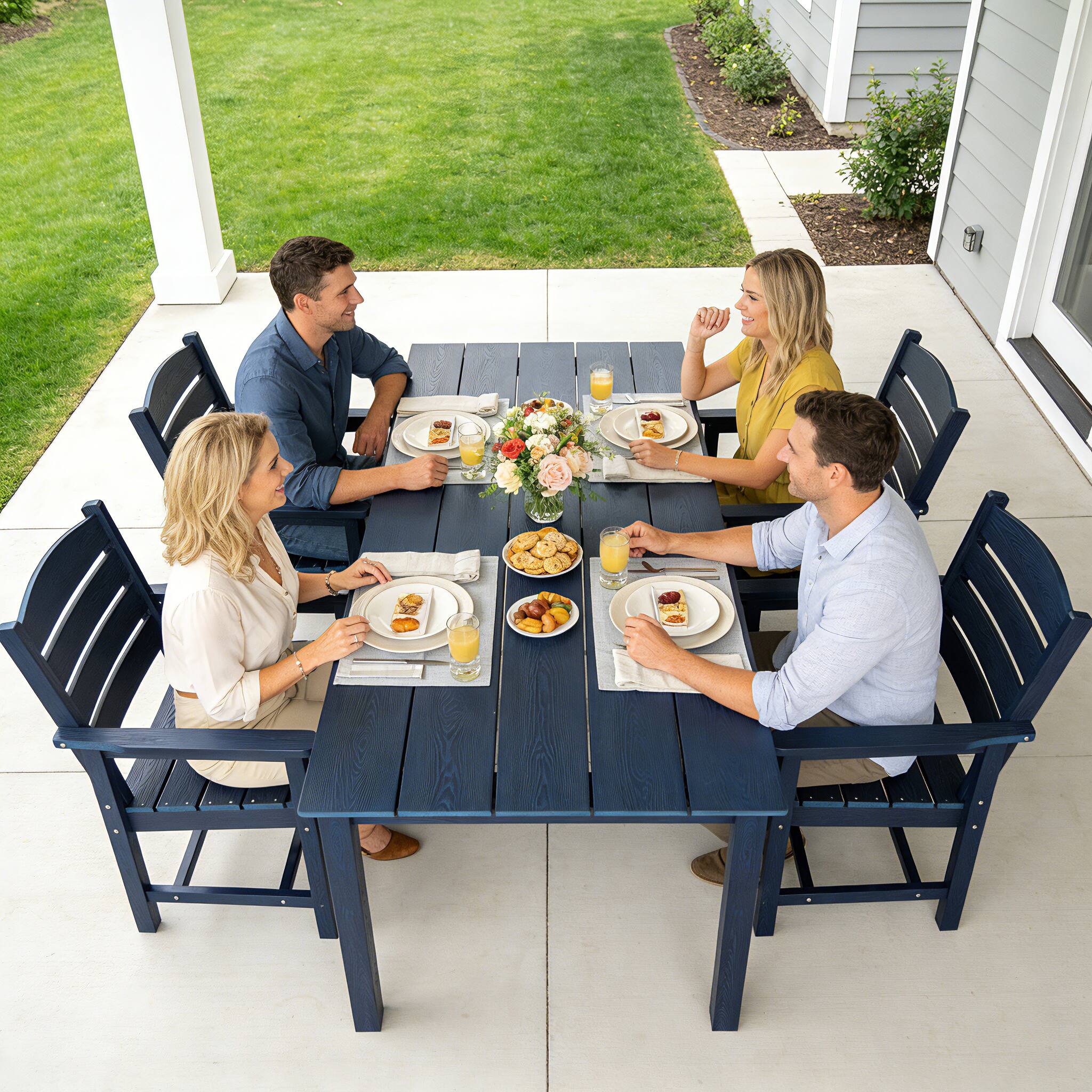 Fortune Candy HIPS Poly Lumber Patio Dining Chair Set of Two, All