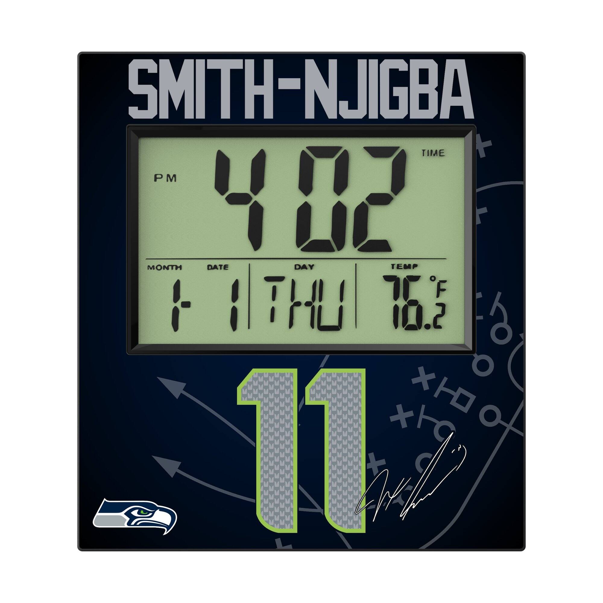 SMITH-NJIGBA

TIME 4:02 PM

MONTH 11 DAY THU DATE 11 TEMP 76.2°F

11

Seattle Seahawks logo