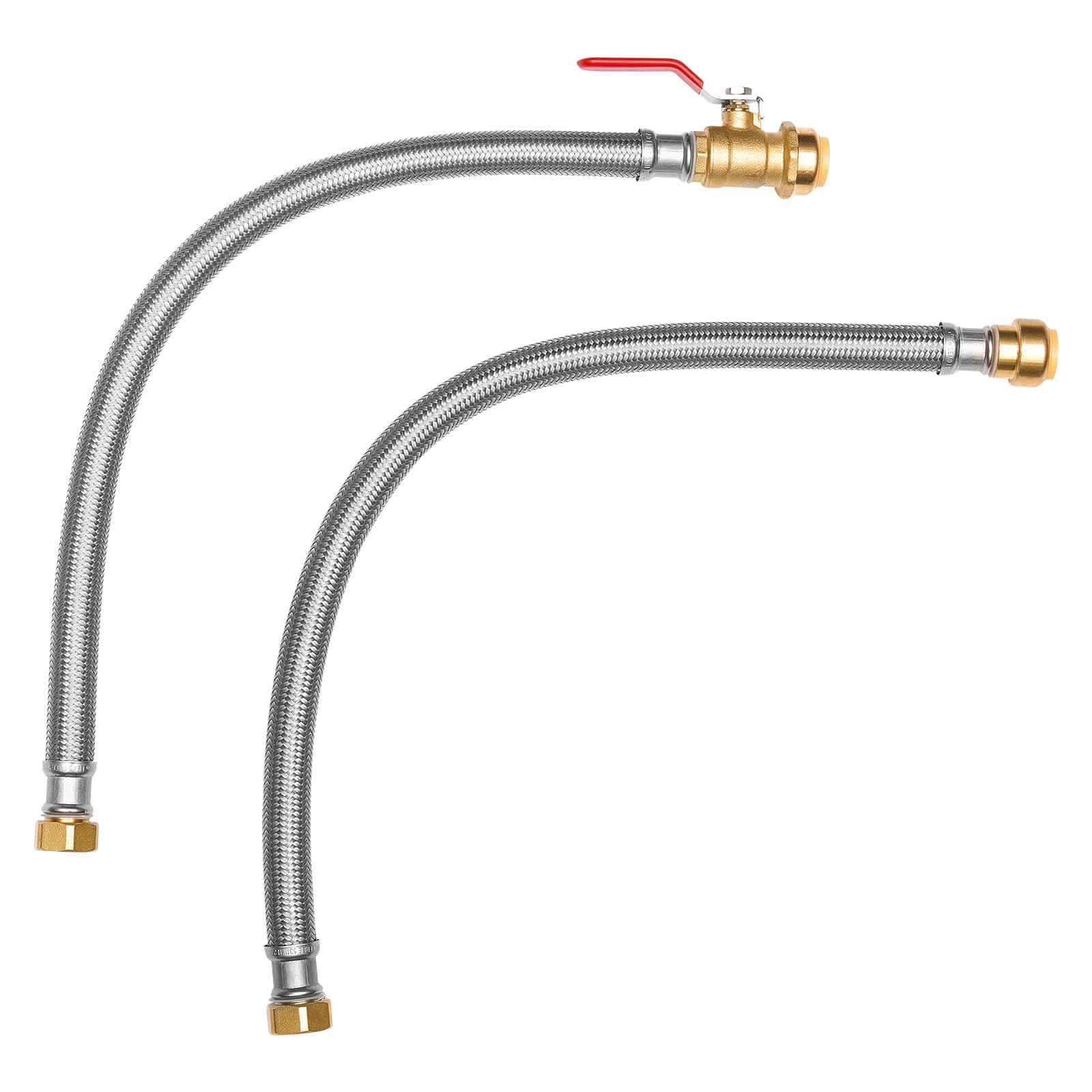 "VEVOR - Water Heater Kit, Push-Fit Valve Flexible Water Heater Connector with 3/4"" FIP x 3/4"" PTC Ball Valve - Silver" price history on PriceWatchPro