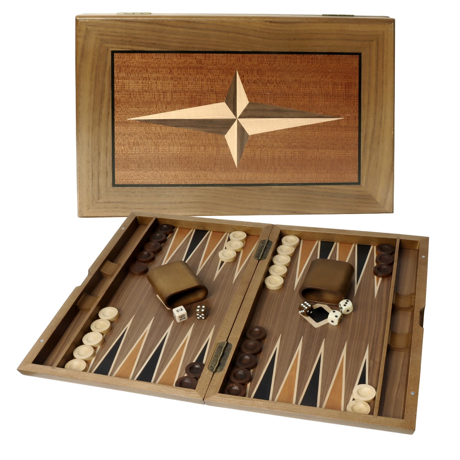 "GSE Games & Sports Expert - Premium Wooden Folding Inlay Backgammon Board Game Set, Classic Traditional Board Game (Star-21"")" price history on PriceWatchPro