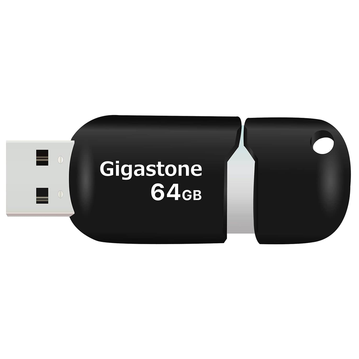 GIGASTONE - USB 2.0 Capless Flash Drive 64 GB - Black