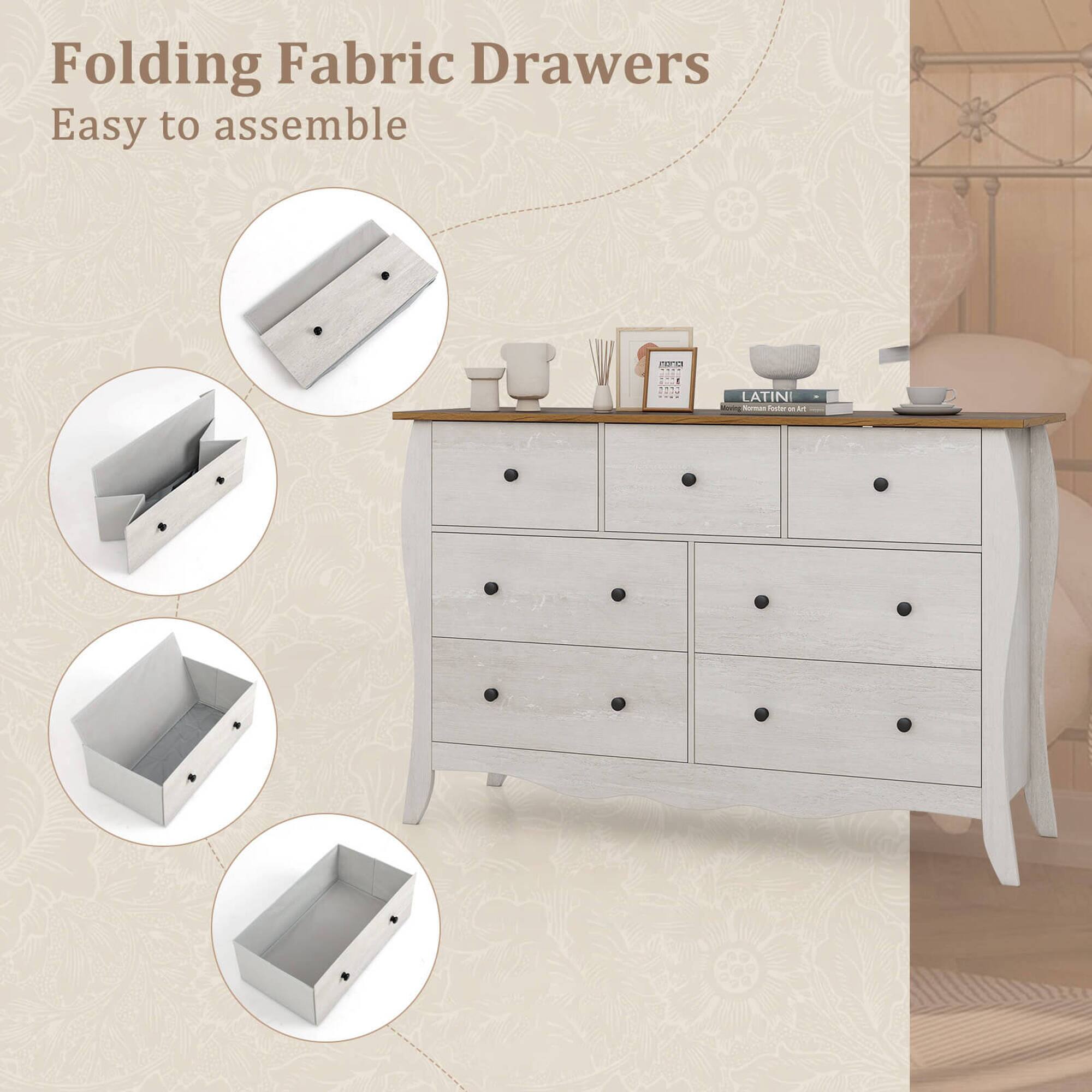 Folding Fabric Drawers  
Easy to assemble