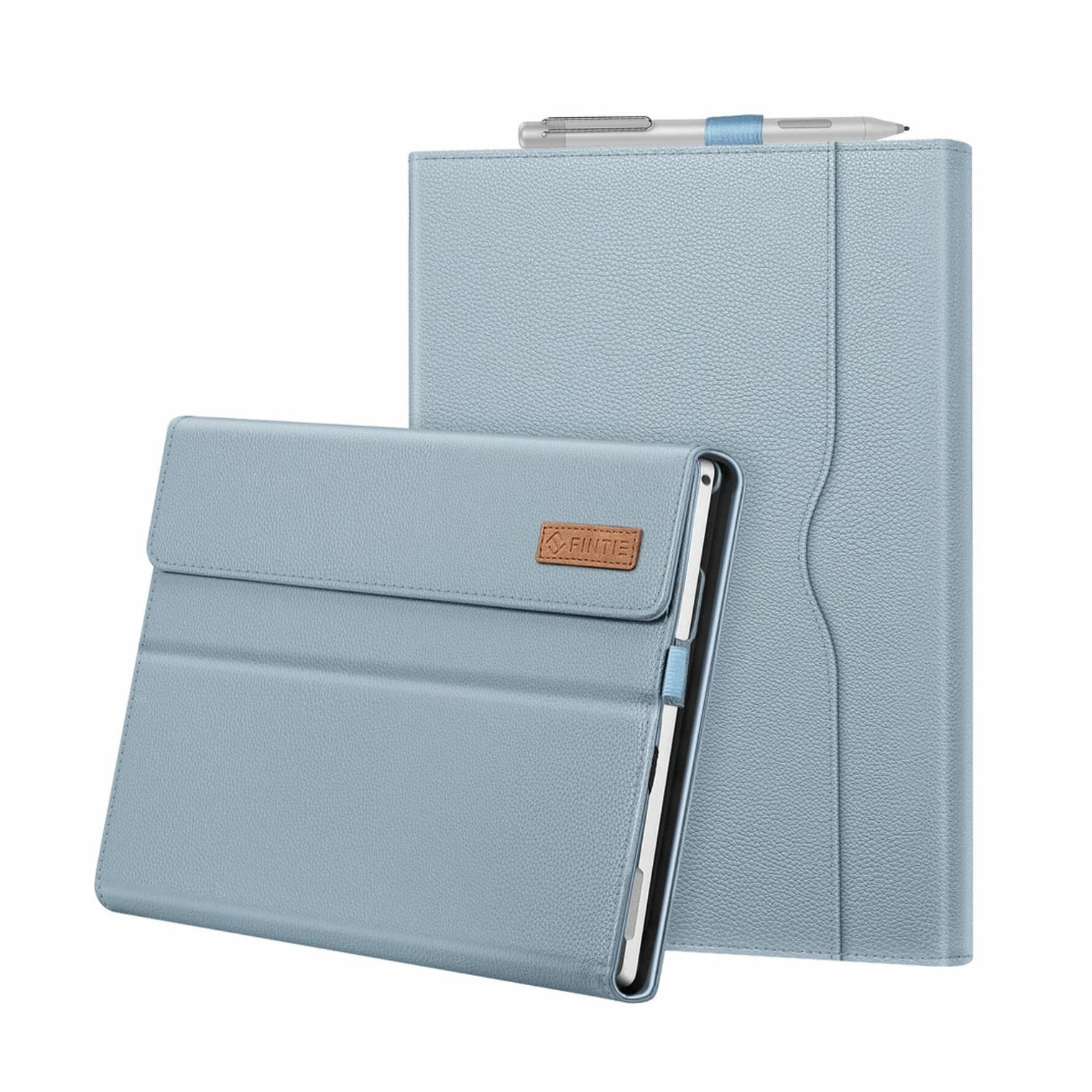 Stock Preferred - Premium PU Leather Folio Case for Microsoft Surface Pro 7 - Ice Blue