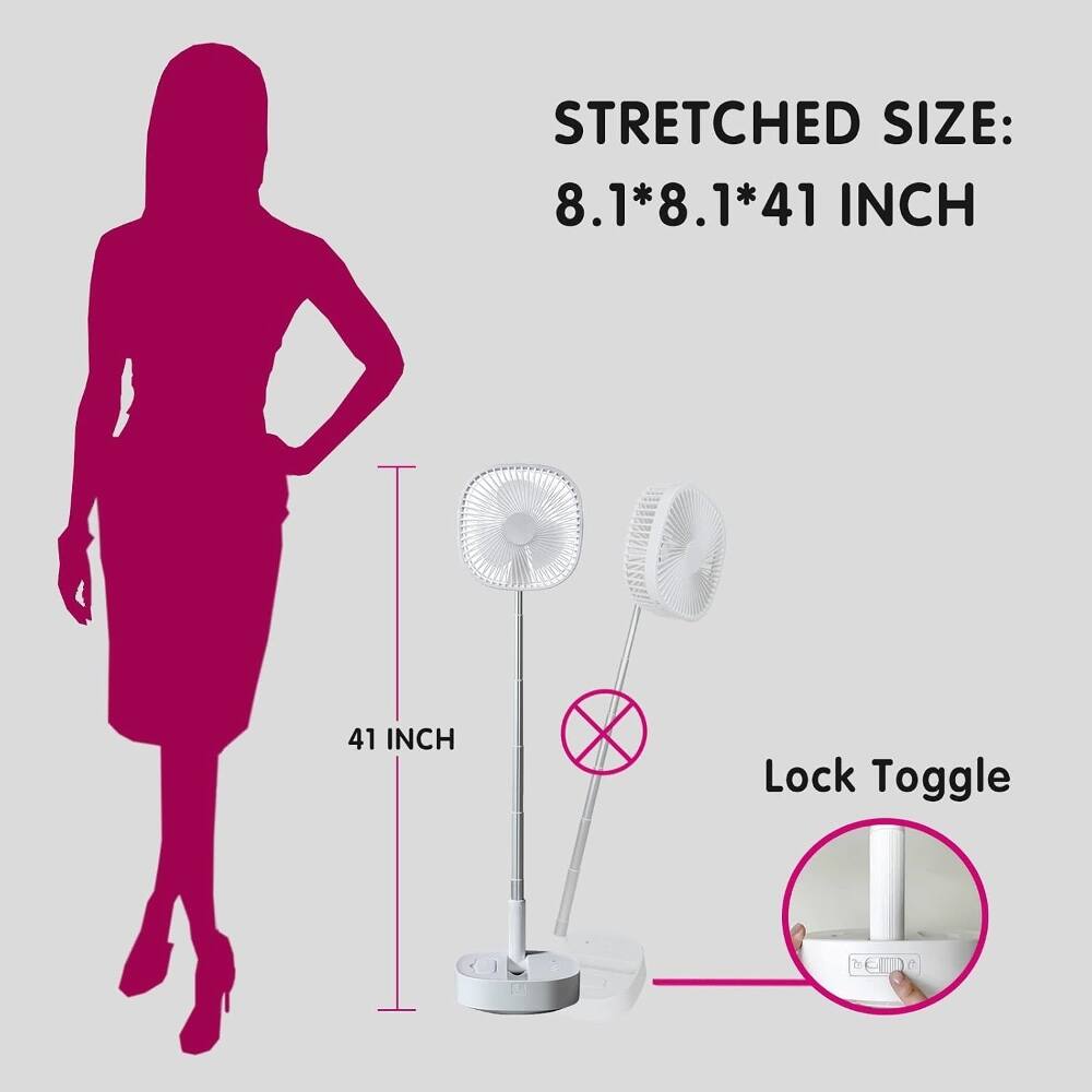 STRETCHED SIZE: 8.1*8.1*41 INCH  
41 INCH  
Lock Toggle