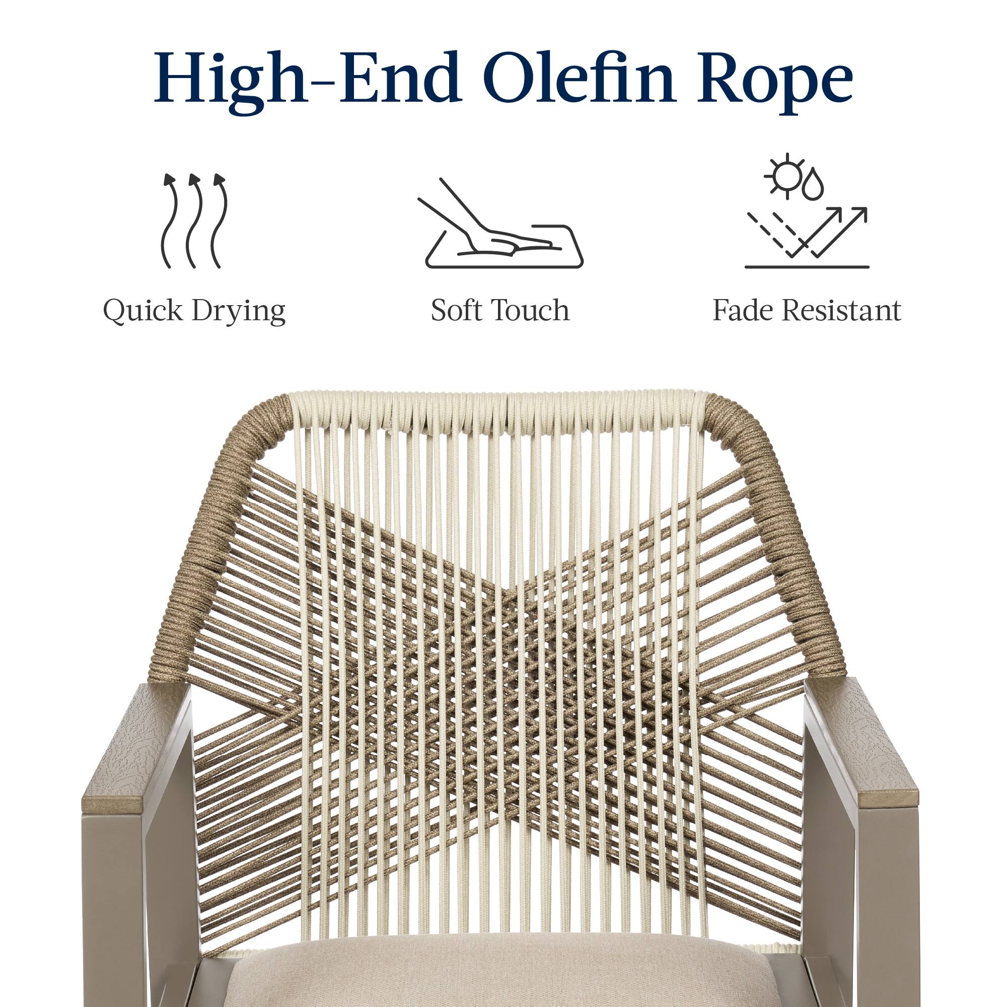 High-End Olefin Rope

- Quick Drying
- Soft Touch
- Fade Resistant