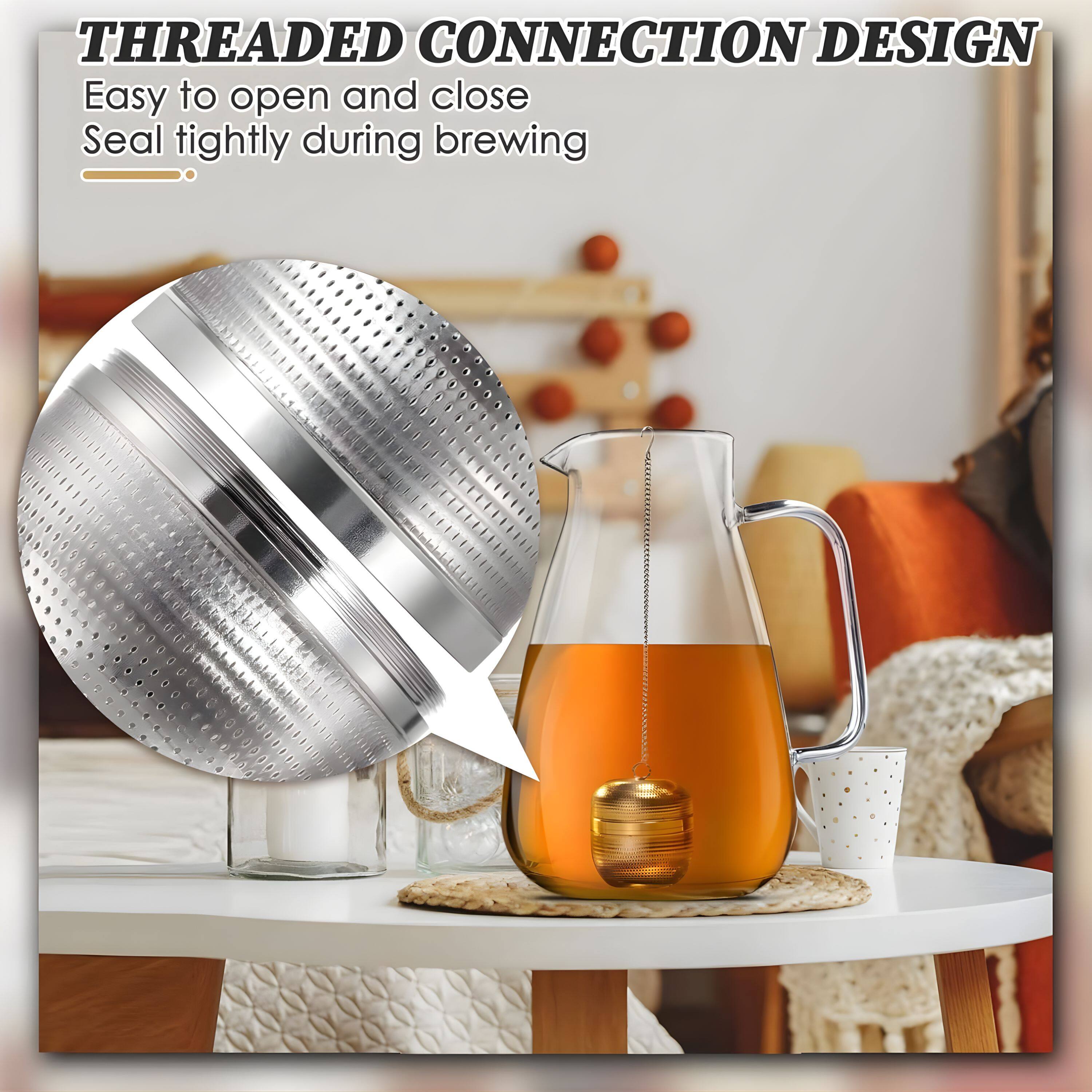 THREADED CONNECTION DESIGN  
Easy to open and close  
Seal tightly during brewing