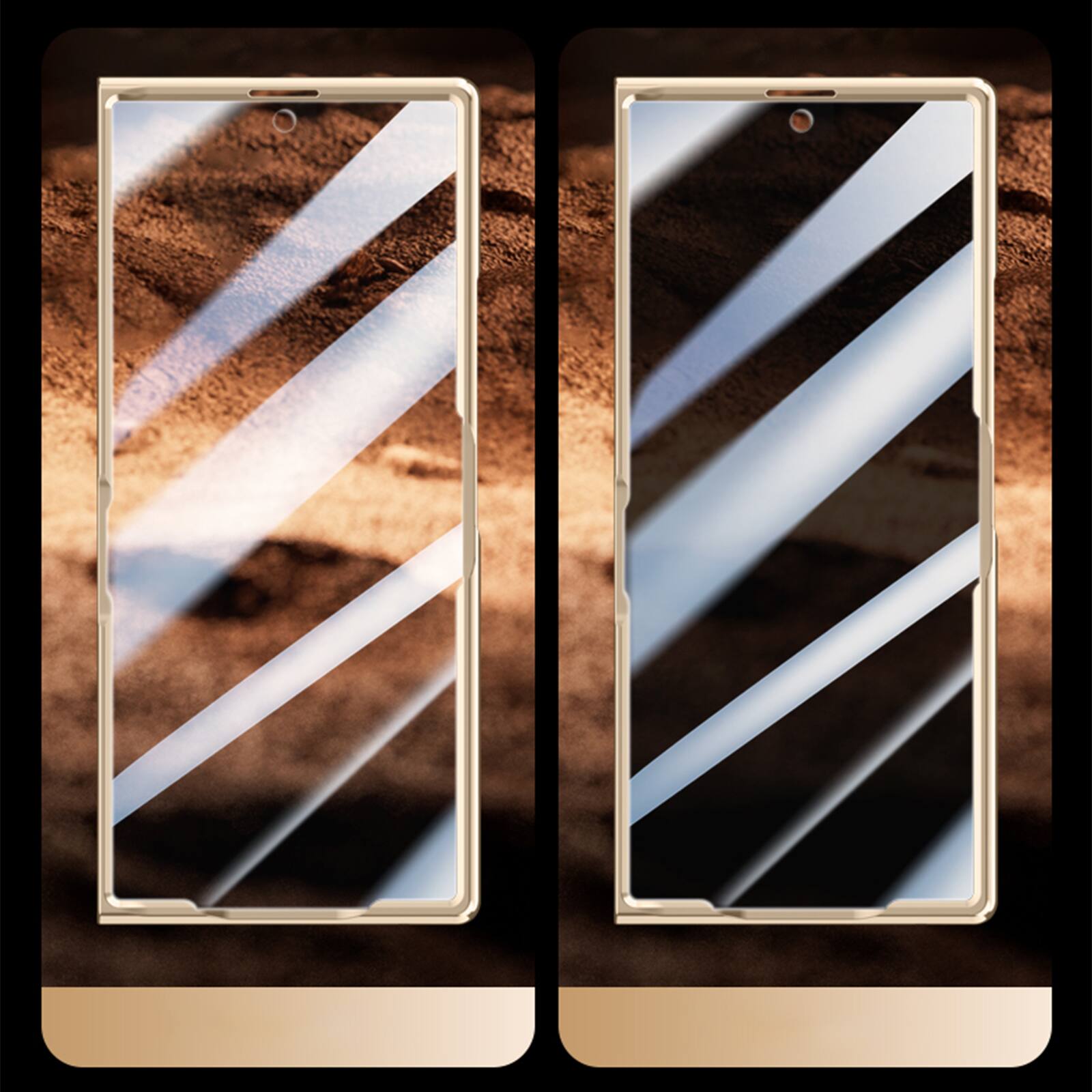 Back. Dteck - For Samsung Galaxy Z Fold7 Luxury Plated Frame Ring Stand Magnetic Case Hinge Protection Cover+Built-in Screen Protector - Green-Privacy Screen.