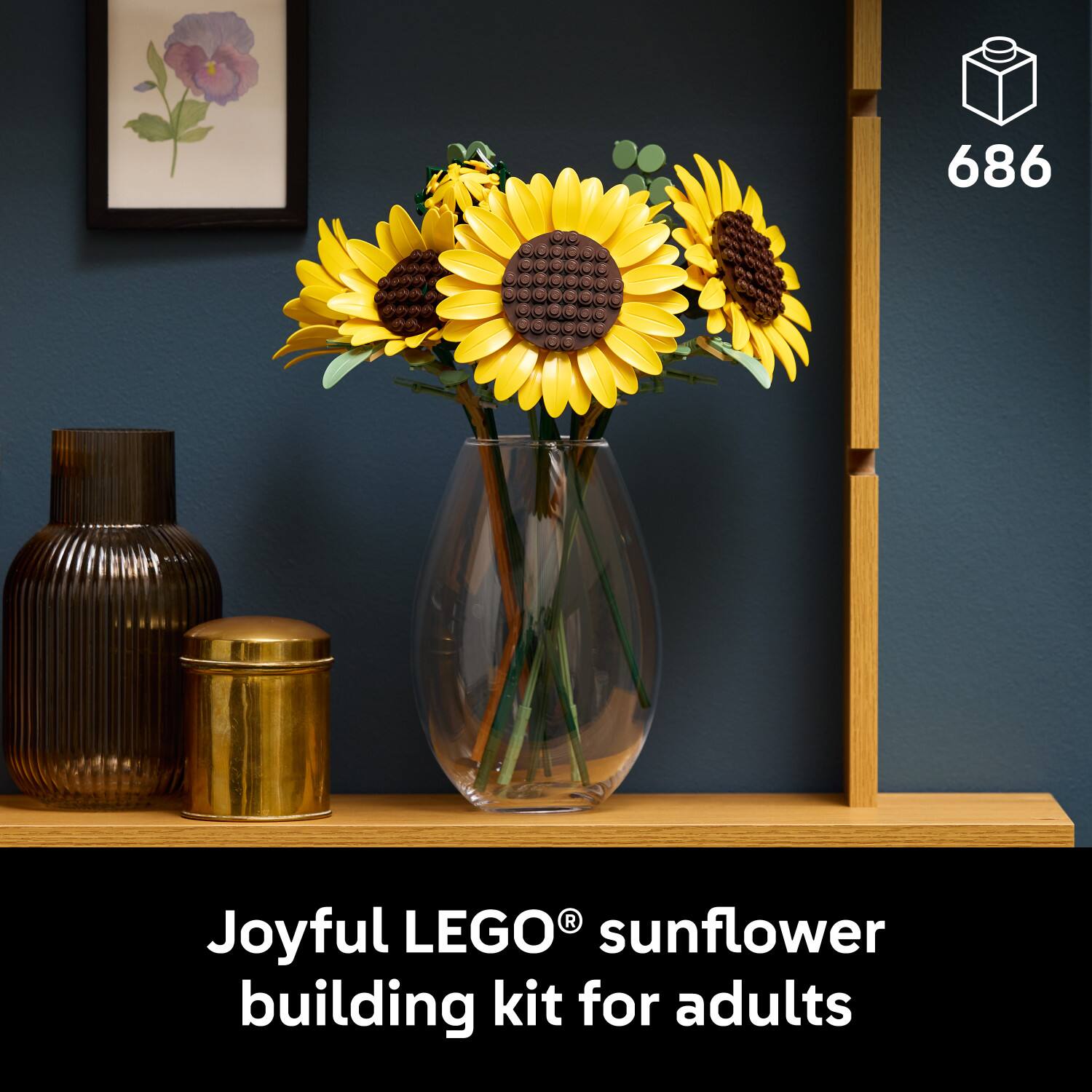 686 Joyful LEGO® sunflower building kit for adults