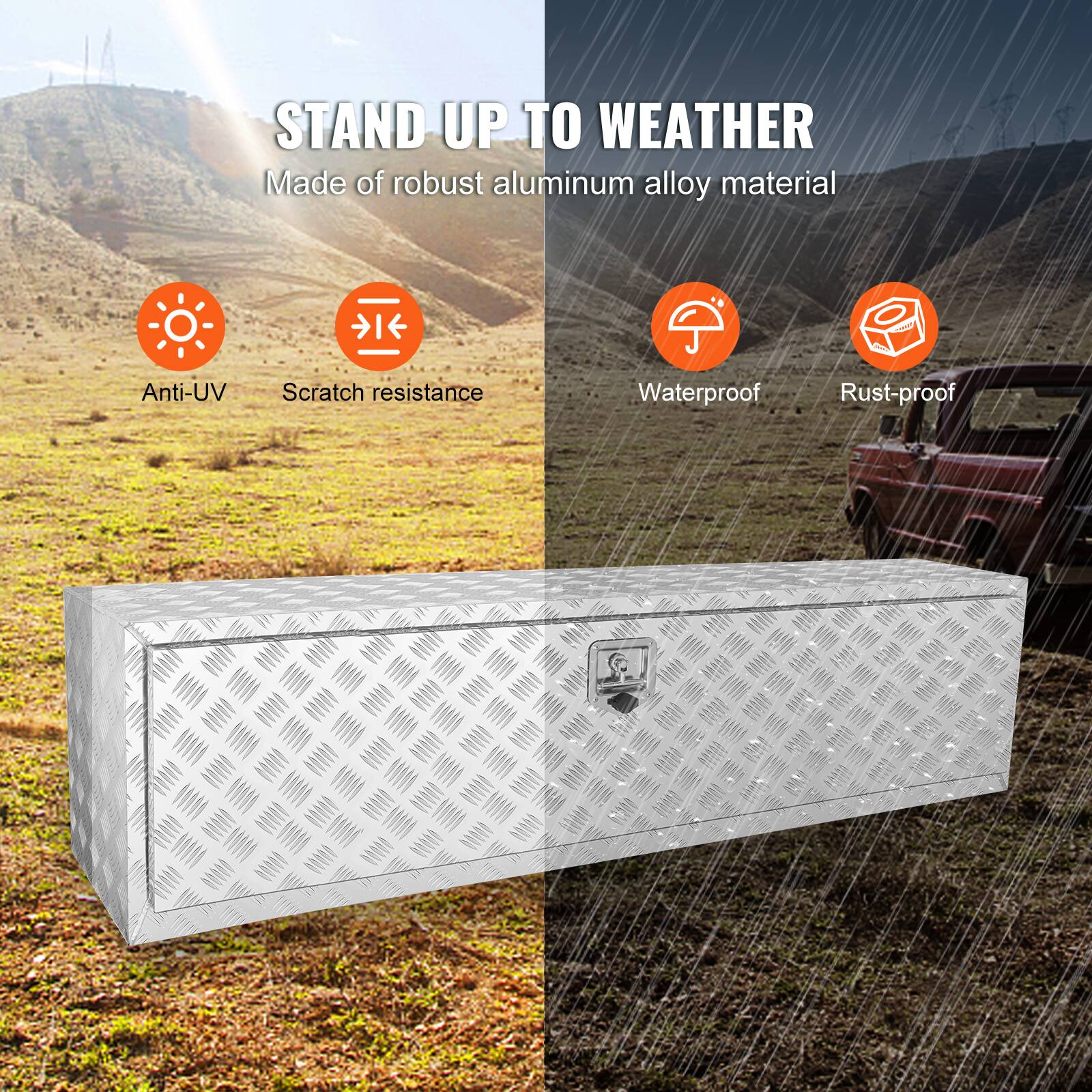 STAND UP TO WEATHER
Made of robust aluminum alloy material
Anti-UV
Scratch resistance
Waterproof
Rust-proof