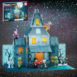 PicassoTiles - Haunted Horror House Magnetic Tiles for Kids – 56PCS STEM Construction Building Blocks Educational Toy Set